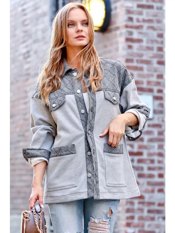 Grey Button-Down Jacket
