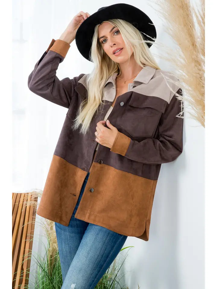Rue's Block Colored Suede Jacket