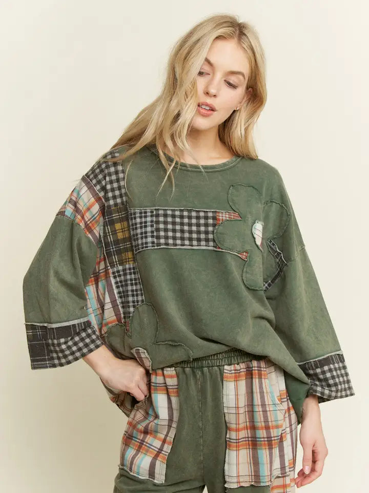 Fall Favorite Olive Floral Top