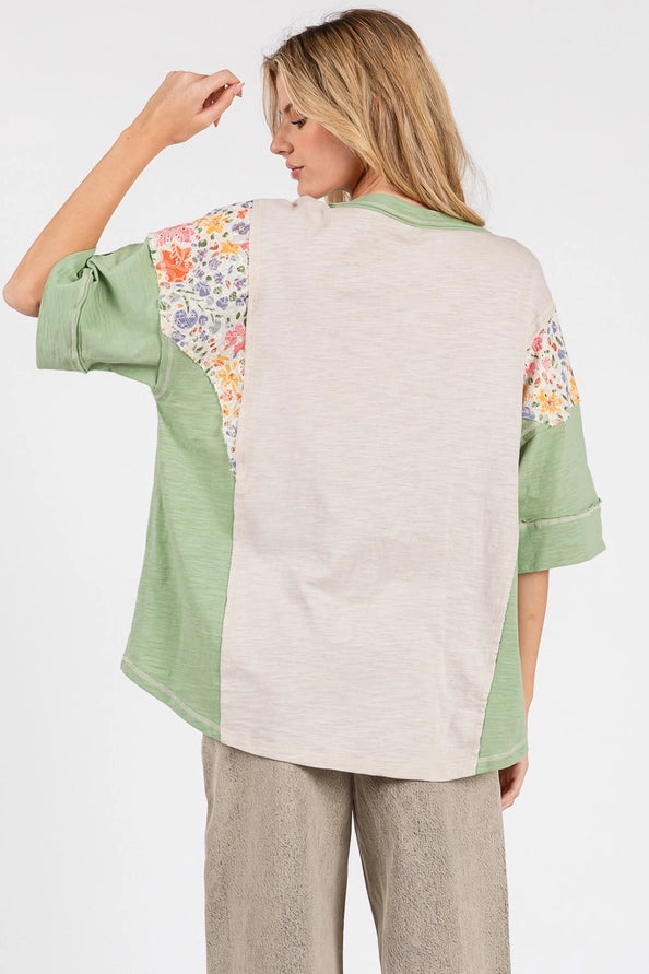 Spring Floral Patchwork Tee