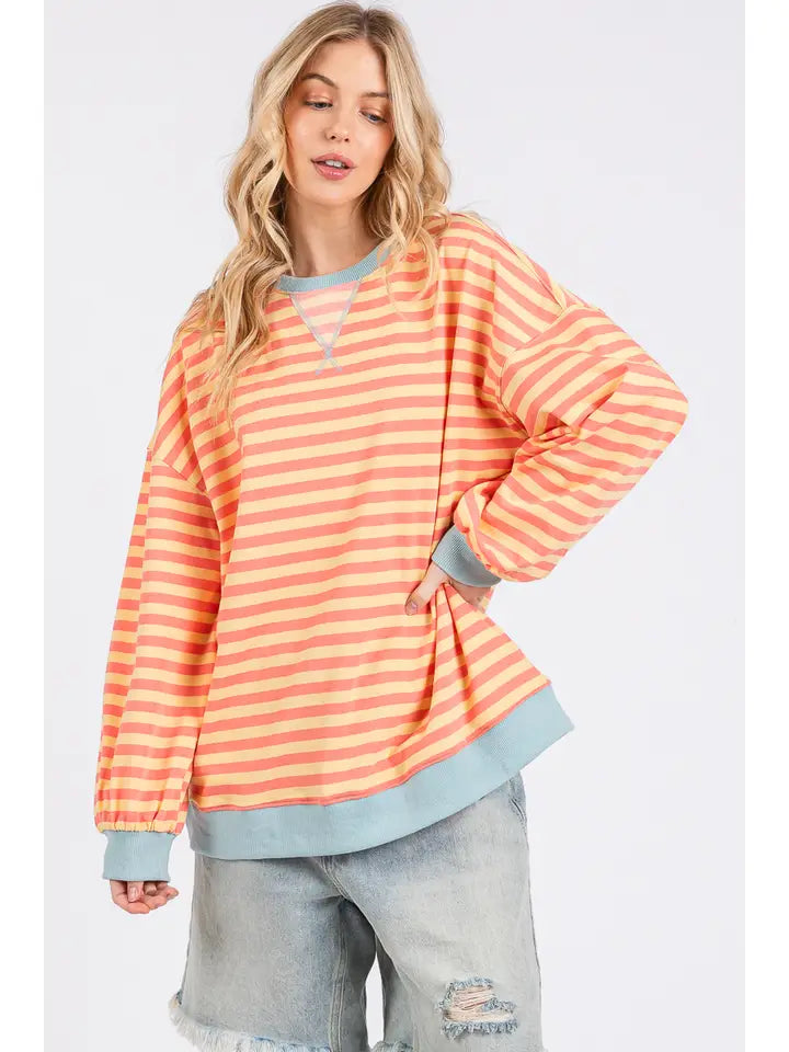Coral and Yellow Stripe