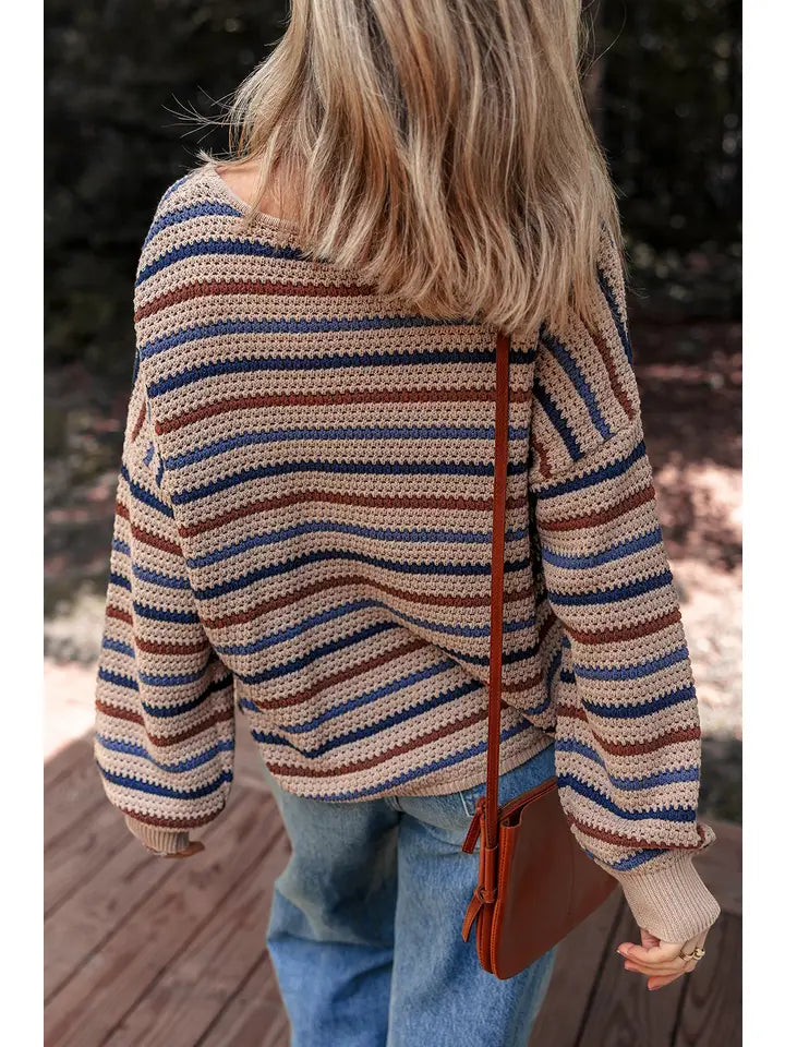 Brown, Navy and Burgundy Longsleeve