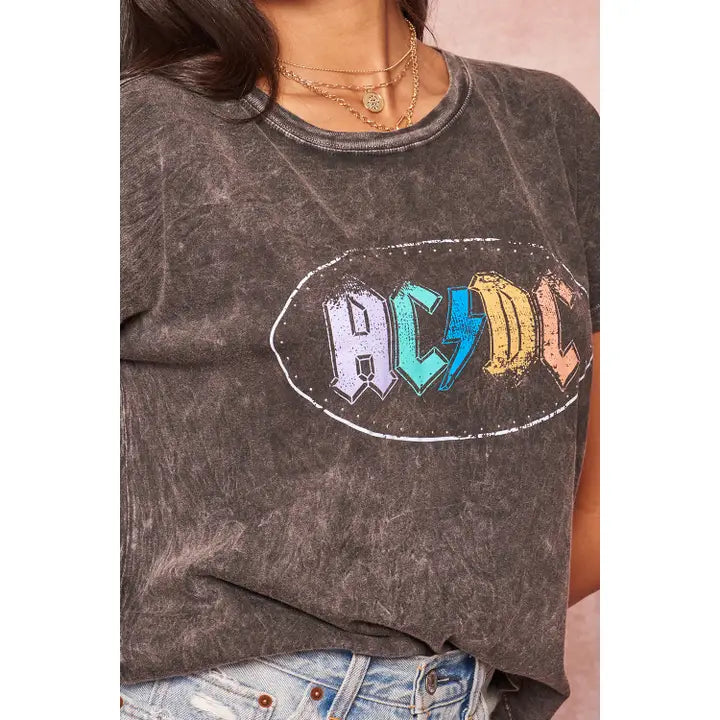 Ac/Dc Multicolor Vintage Graphic Tee