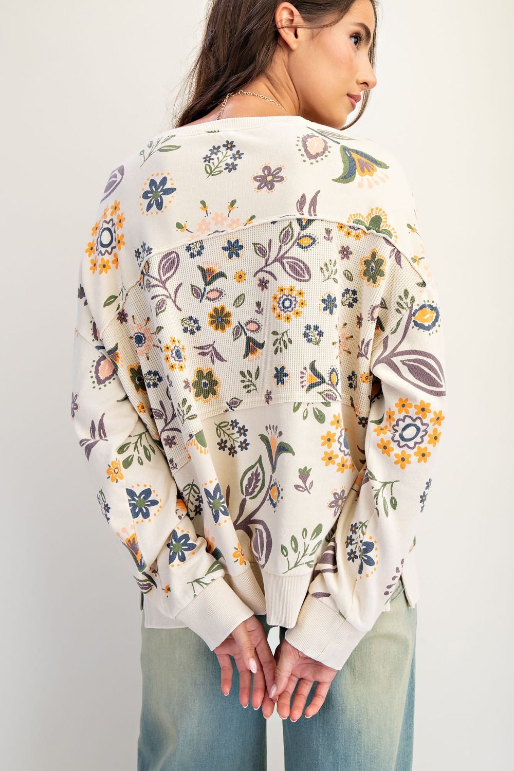 Floral Printed Terry Longsleeve