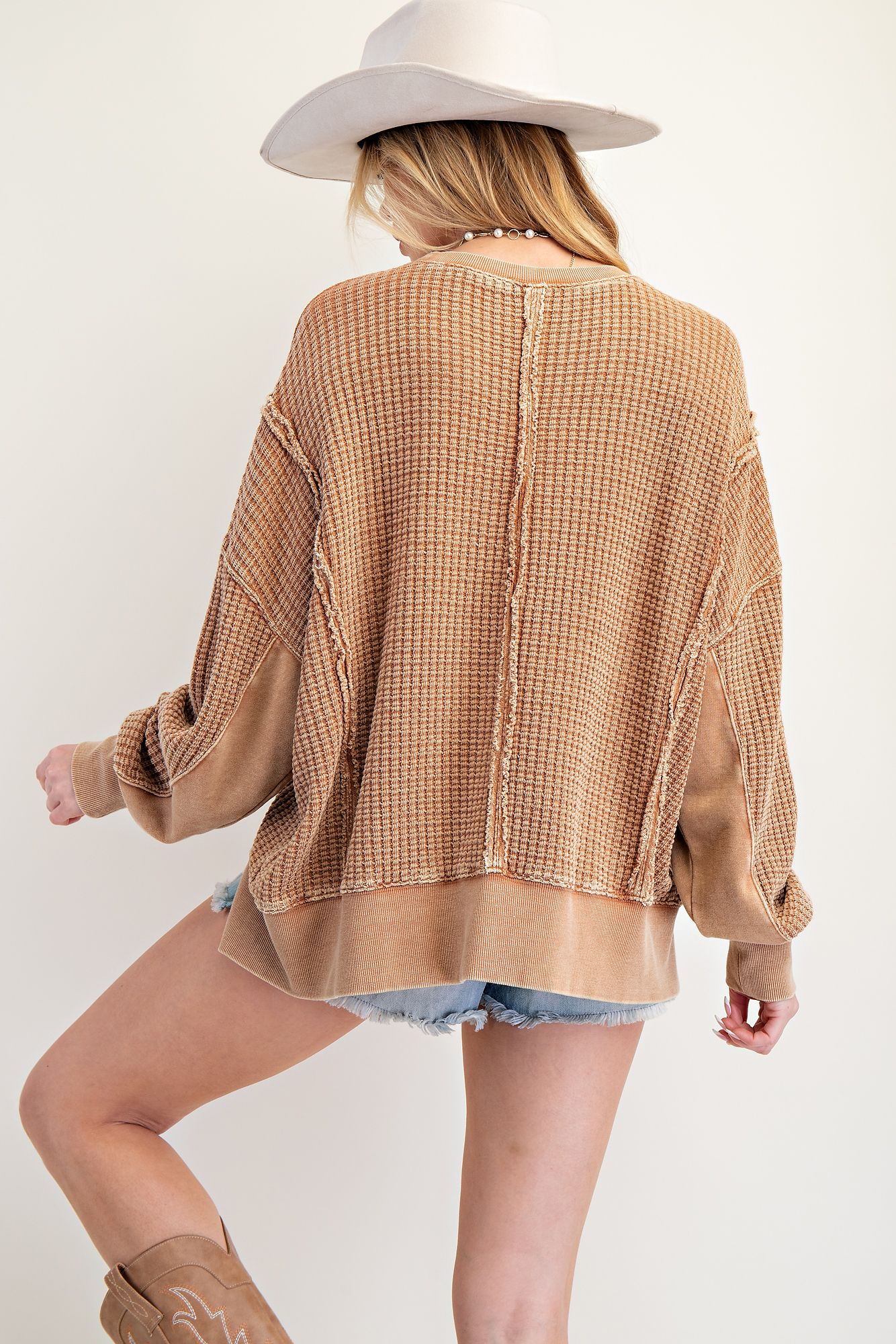 Mineral Wash Thermal Longsleeve - Camel
