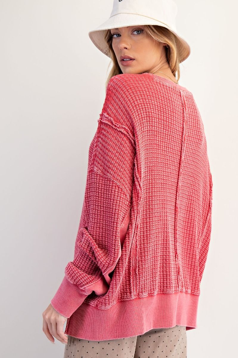 Mineral Wash Thermal Longsleeve - Red