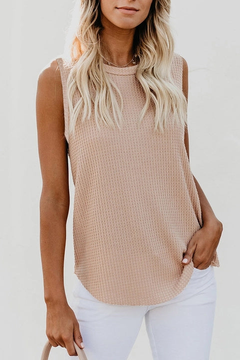 Apricot Waffle Knit Tank