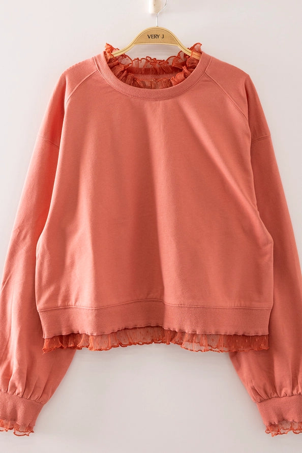 Feminine Touch Lace - Coral