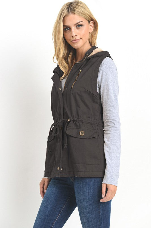 French Grey Lined Vest