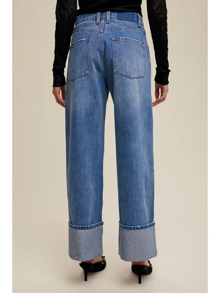 Drift Blue Denim Cuff Jeans