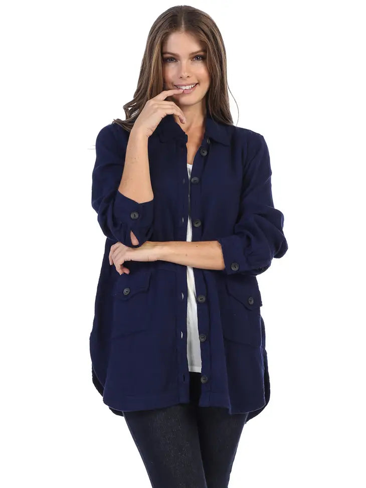 Navy Shirt Jacket