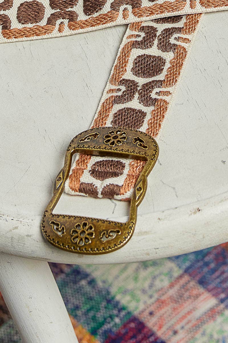 Vintage Geo Brown Buckle Belt