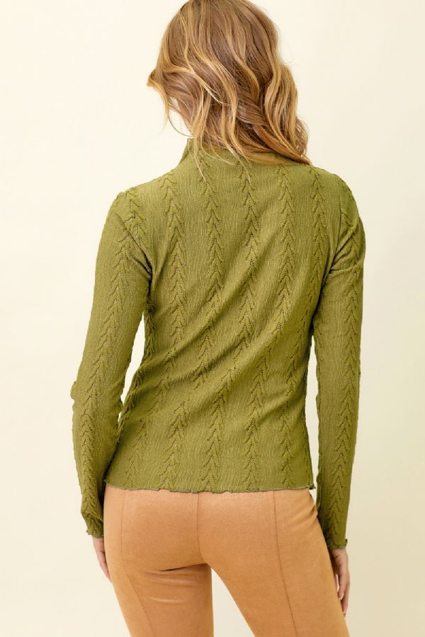 Harper's Textured Top - Avocado Green