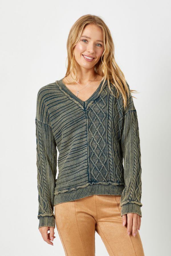 Leah's Washed Teal Sweater