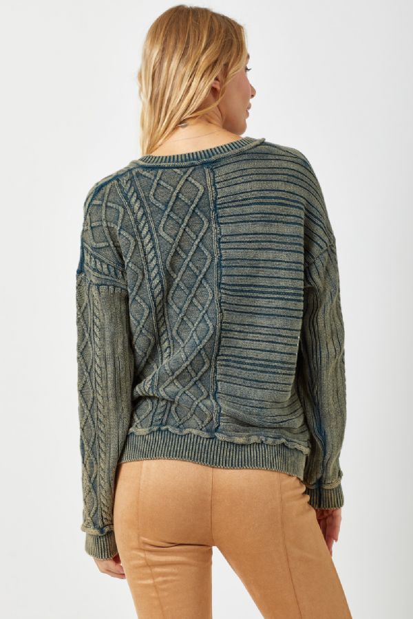 Leah's Washed Teal Sweater
