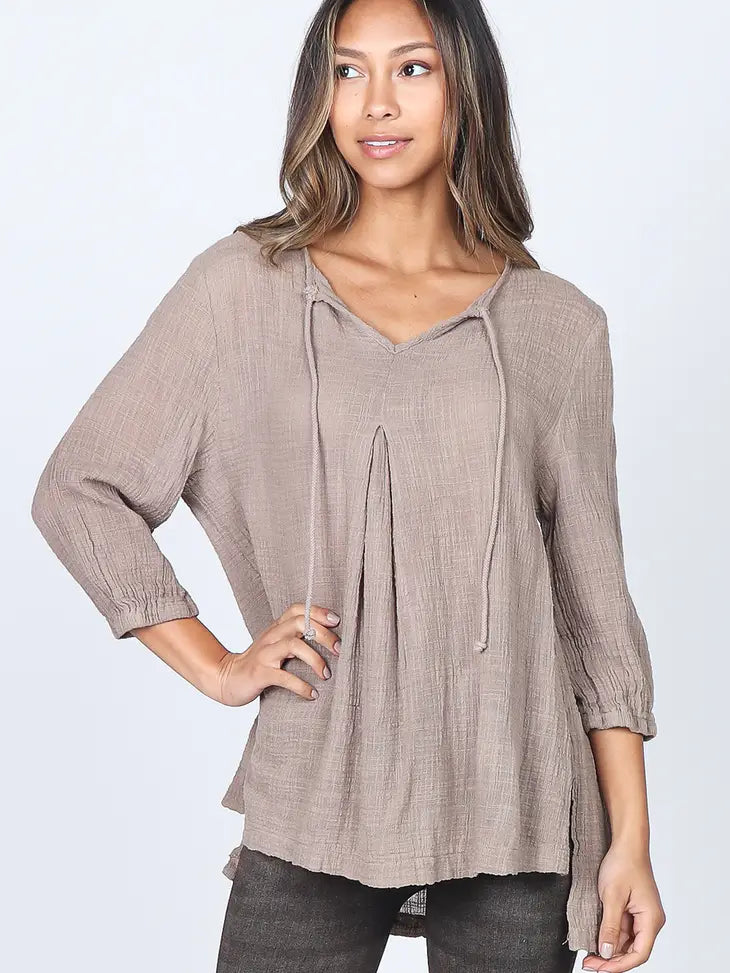 Hazelnut tunic with 3/4 Sleeves