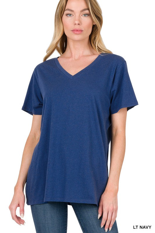 Boyfriend V-Neck Tee - Navy