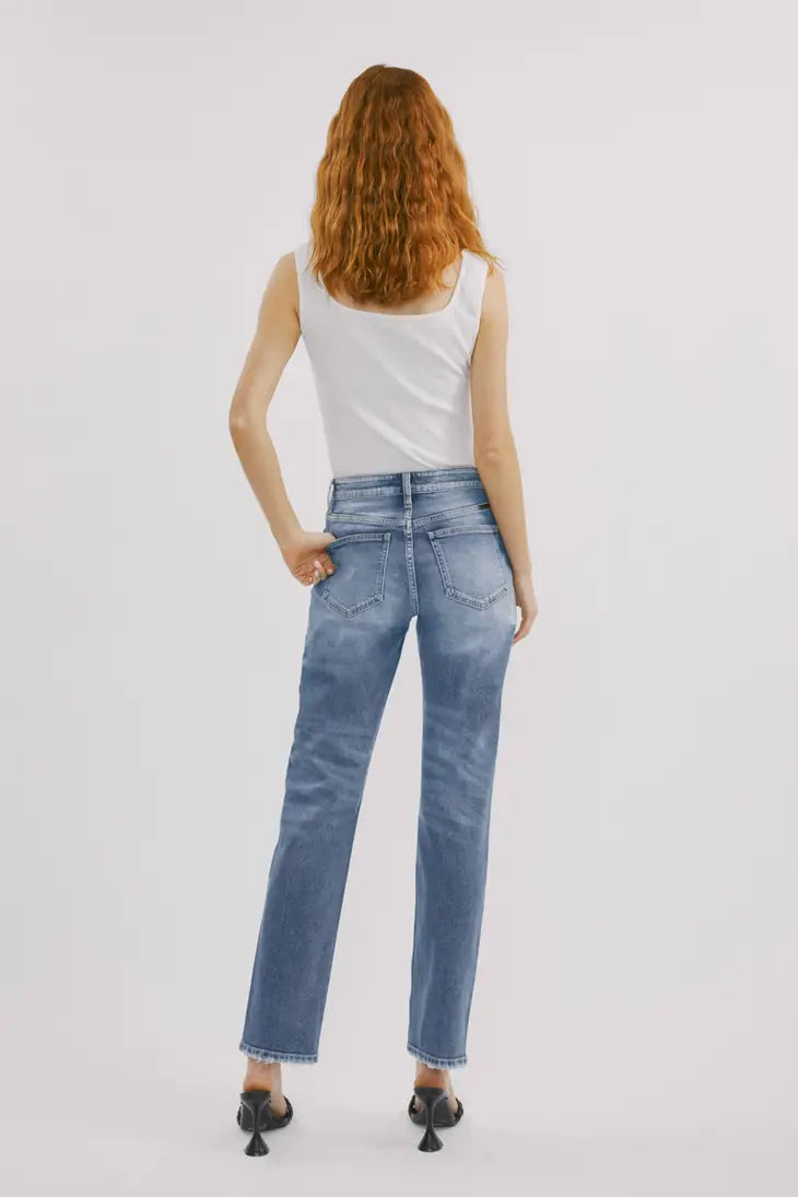High Rise Straight-Leg Denim