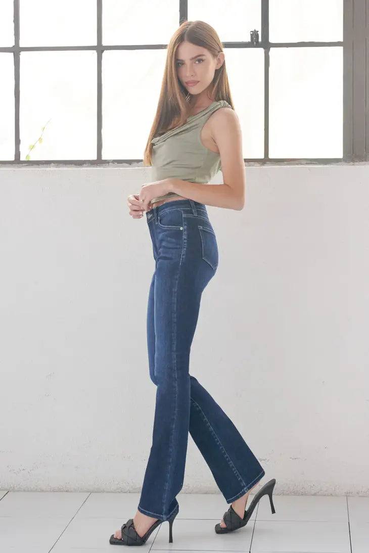 Mid Rise Boot Cut Denim