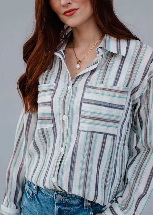 Boca Blue Button Down