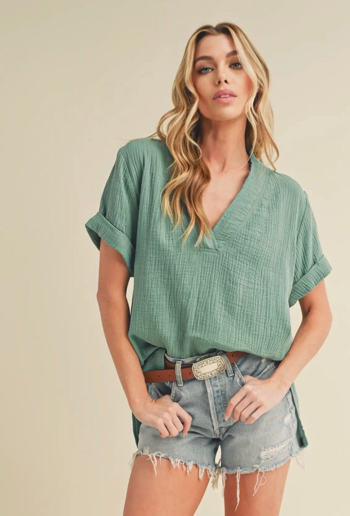 Gwen’s Cotton Blouse - Seagreen