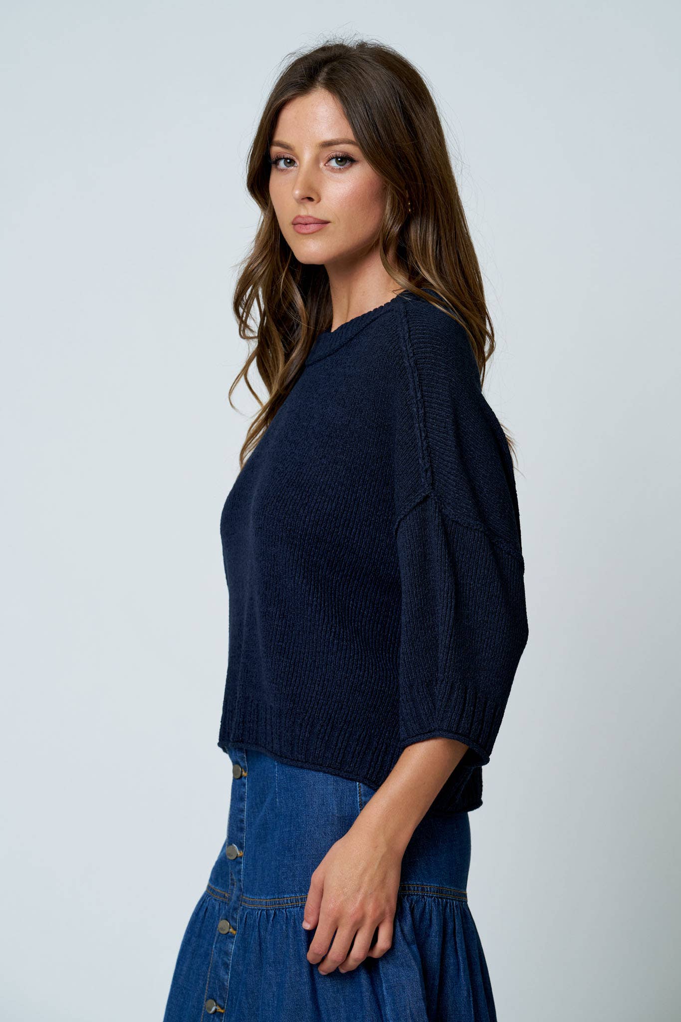 Raw Edge Everyday Knit - Navy