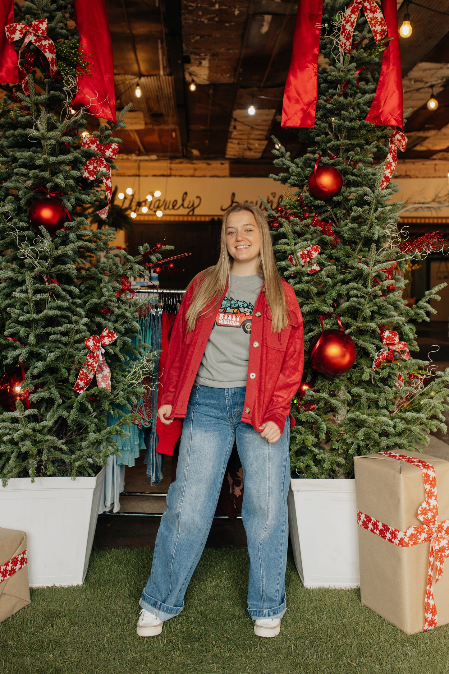 Red Textured Shacket