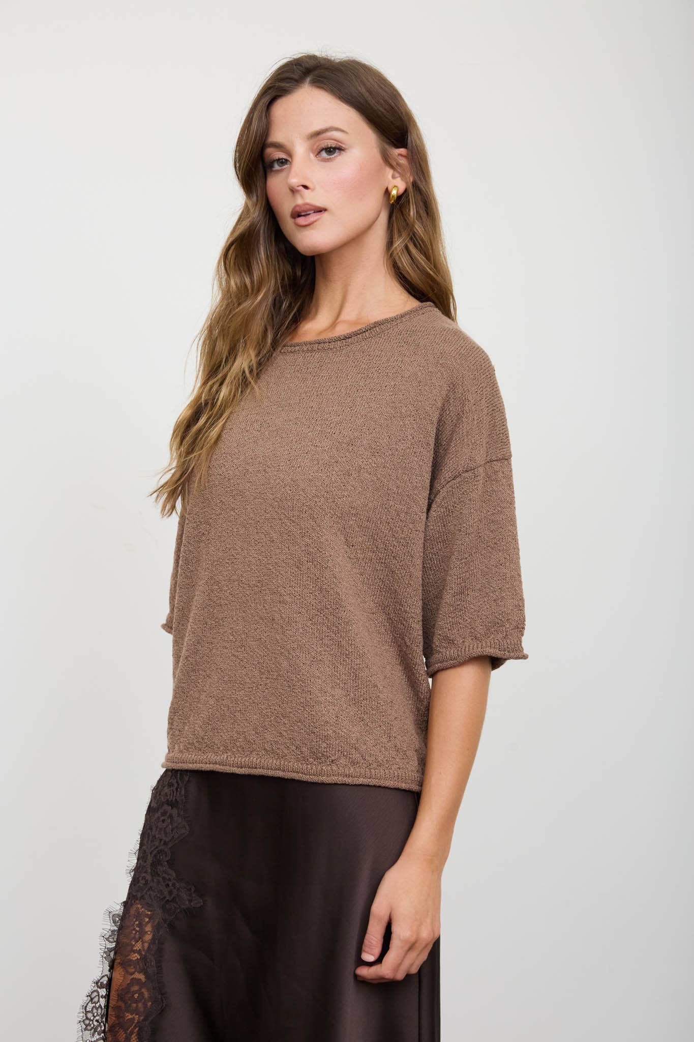 Casual Raw Edge Top - Cream