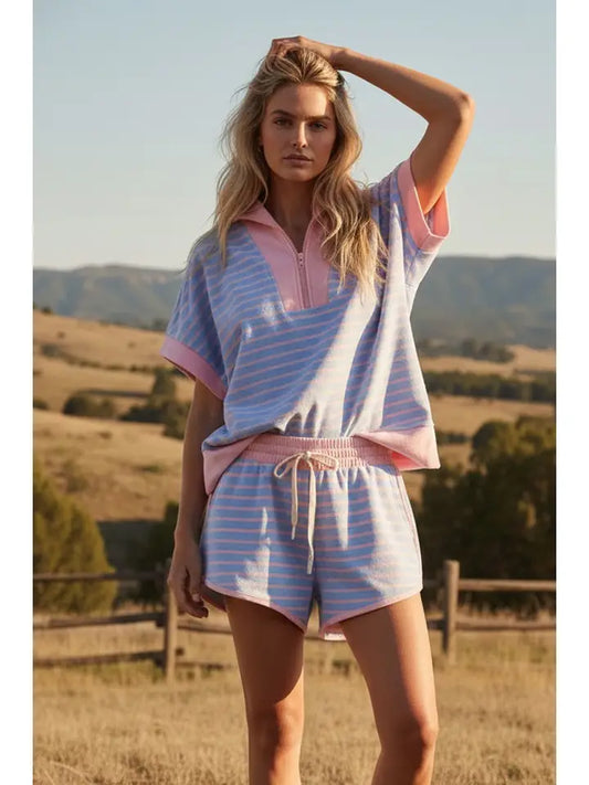 Pink & Purple Stripe Set