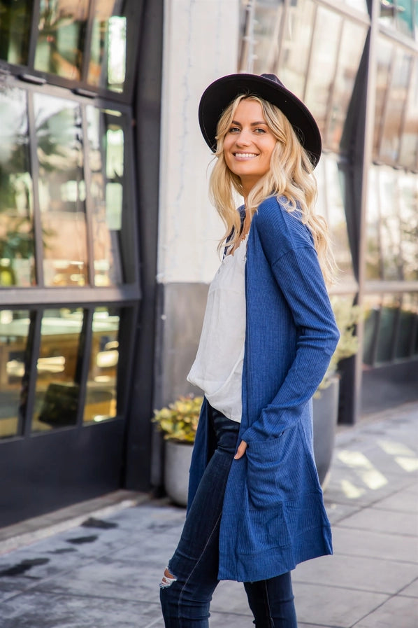 Simple Blue Cardigan