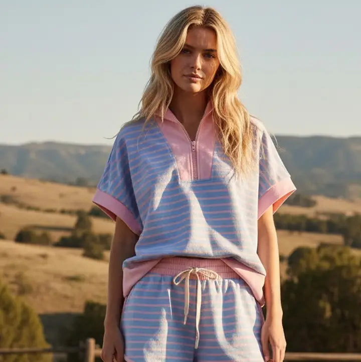 Pink & Purple Stripe Set