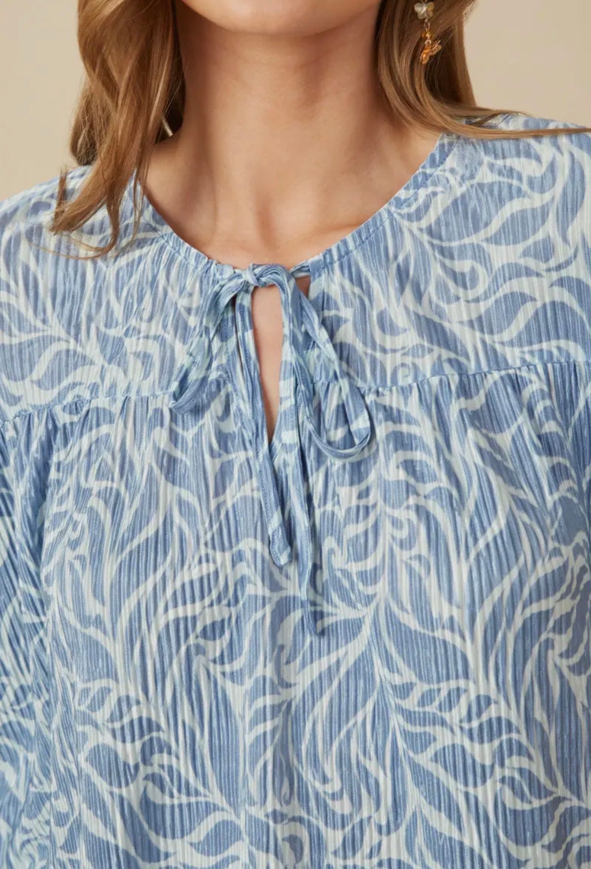 Paula’s Blue Patterned Blouse