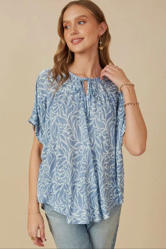 Paula’s Blue Patterned Blouse