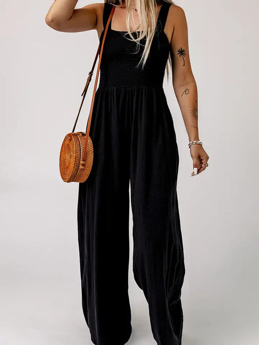Midnight Hour Smocked Jumpsuit