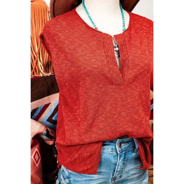 Red Short Sleeve Top