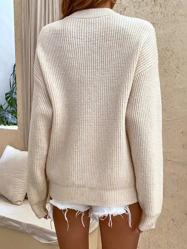 Beige Sweater with Buttons