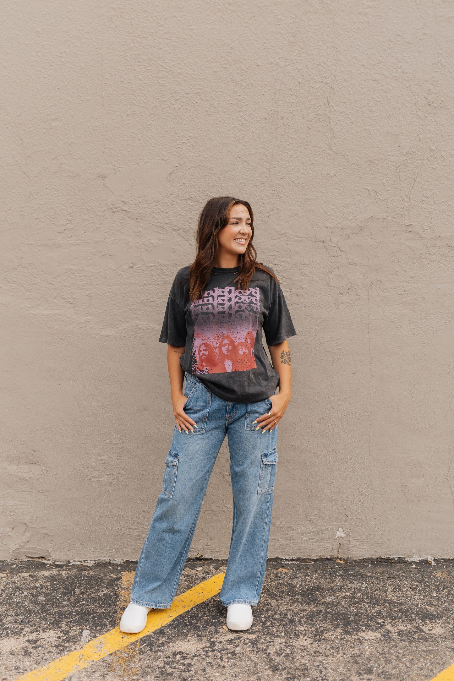 Pink Floyd Band Photo Mineral Wash Graphic Tee