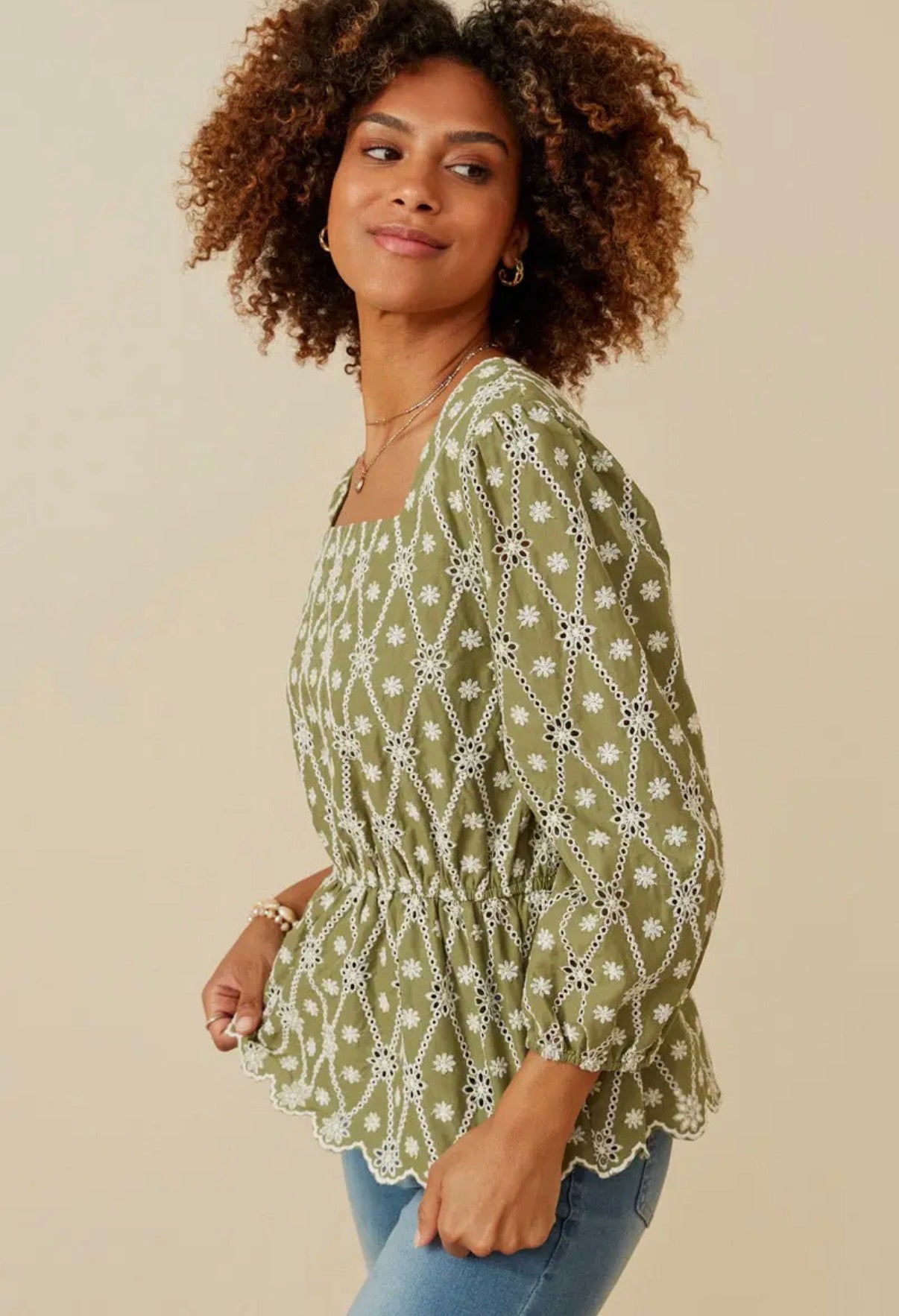 Floral Eyelet Blouse