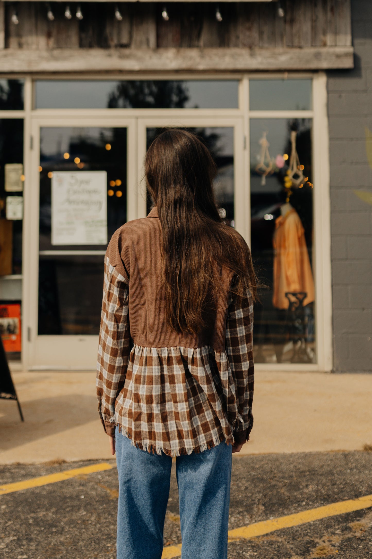 Fringe Bottom Plaid Button Down