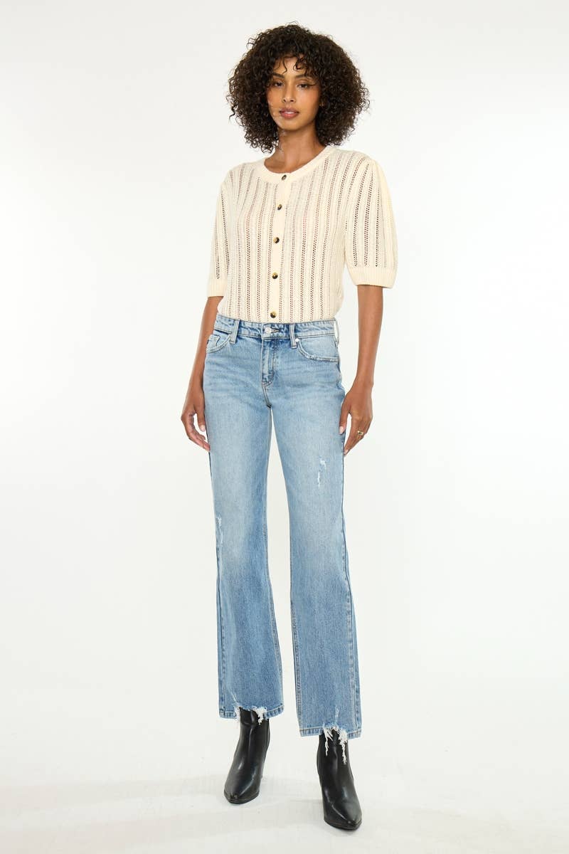 Mid-Rise True Straight Leg Kancan Jean