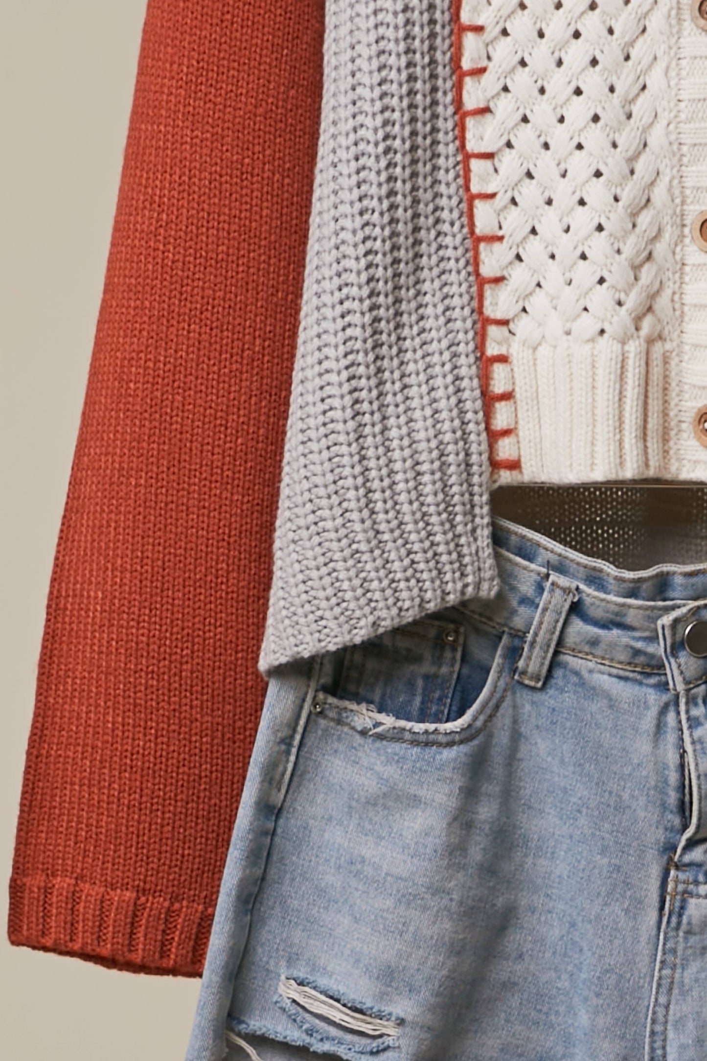 Color-Blocked Knit Sweater