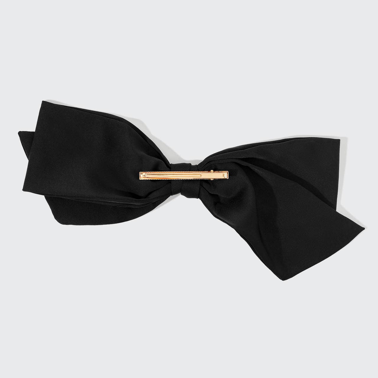 Fabric Bow Hair Clip - Black