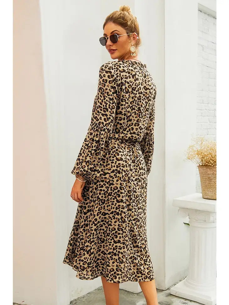Longsleeve Leopard Print Dress