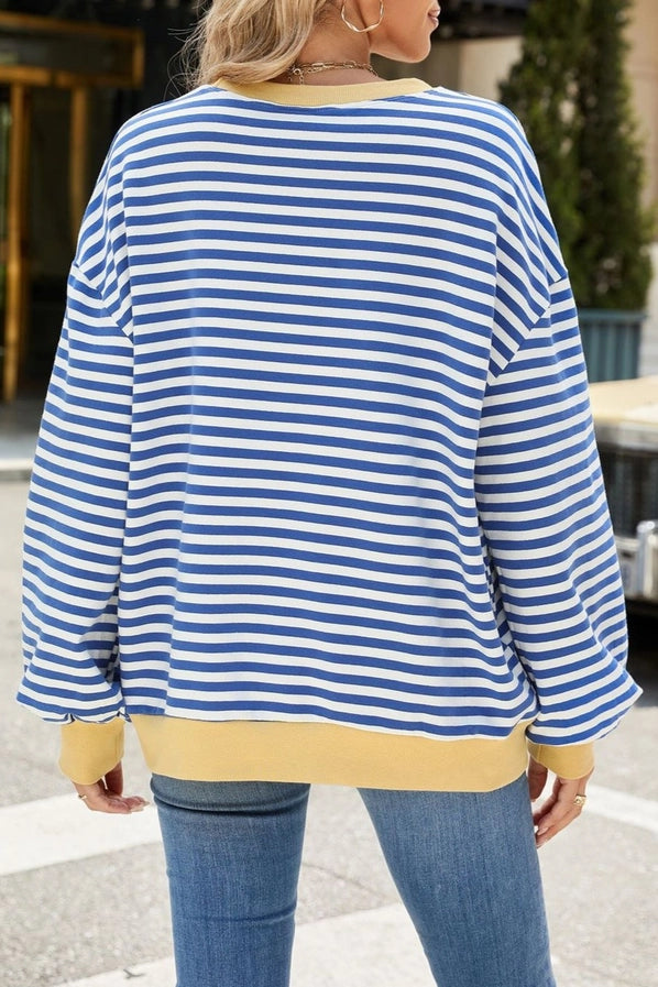 Blue Stripe Crewneck