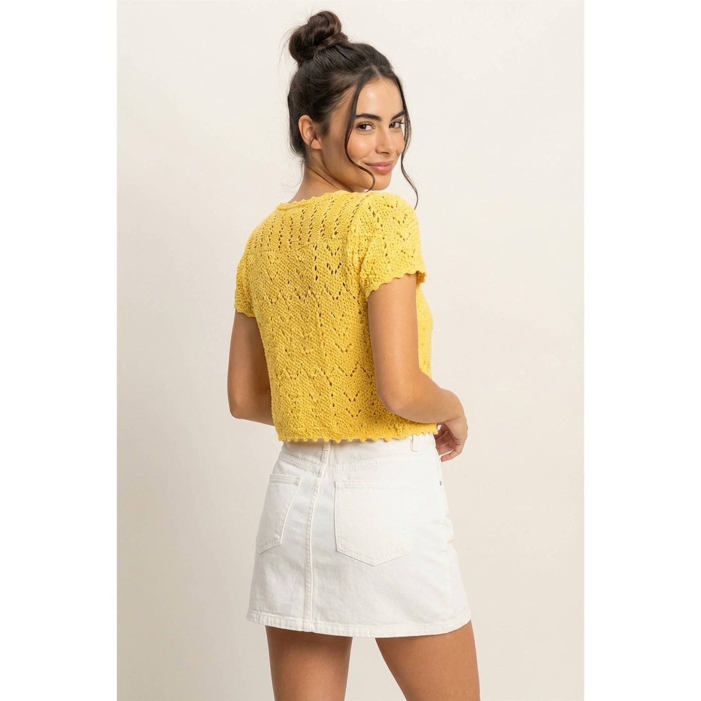 Marigold Tie Front Top