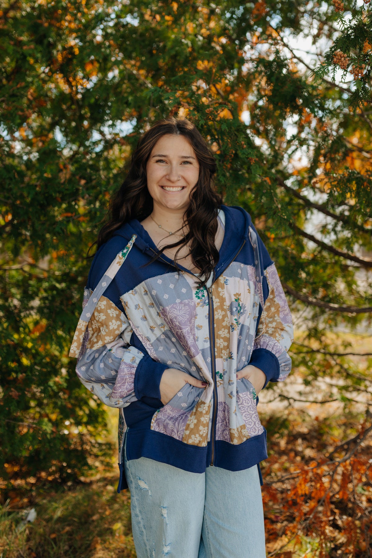 Purple Patchwork Hoodie