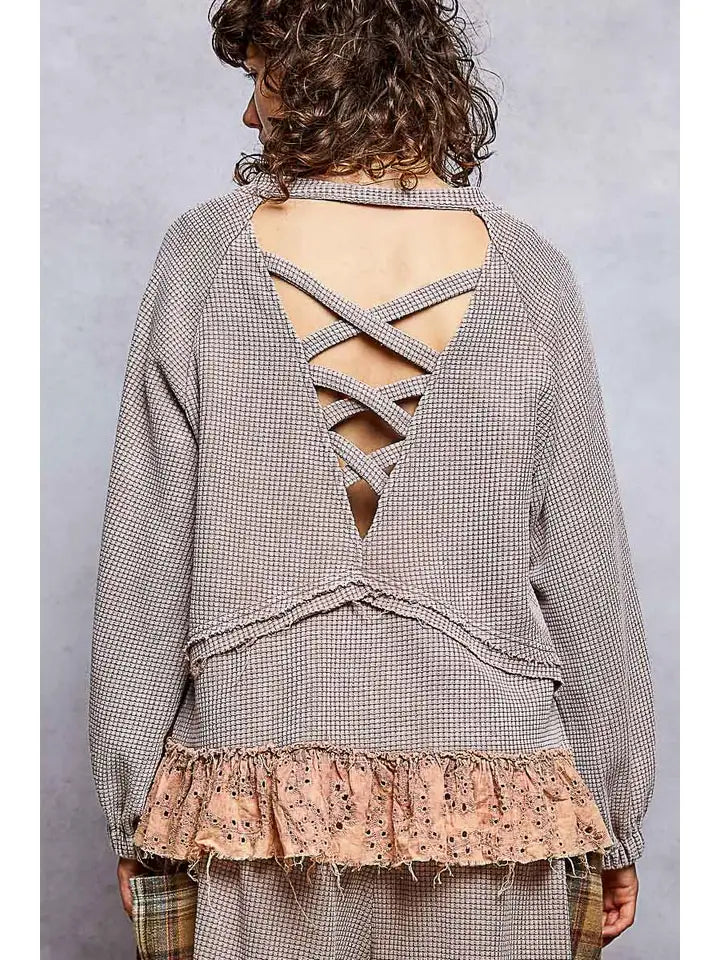 Dusty Rose Ruffle Sweater