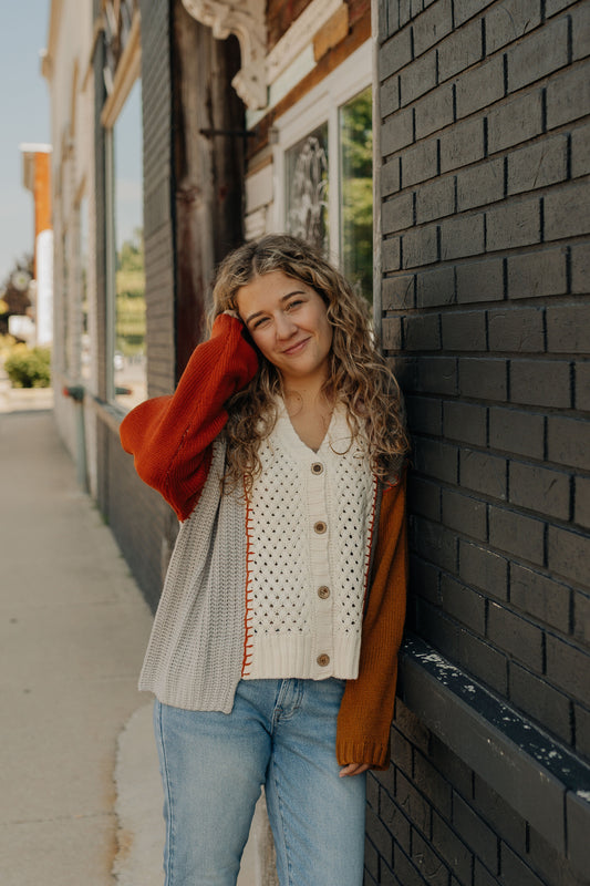 Color-Blocked Knit Sweater