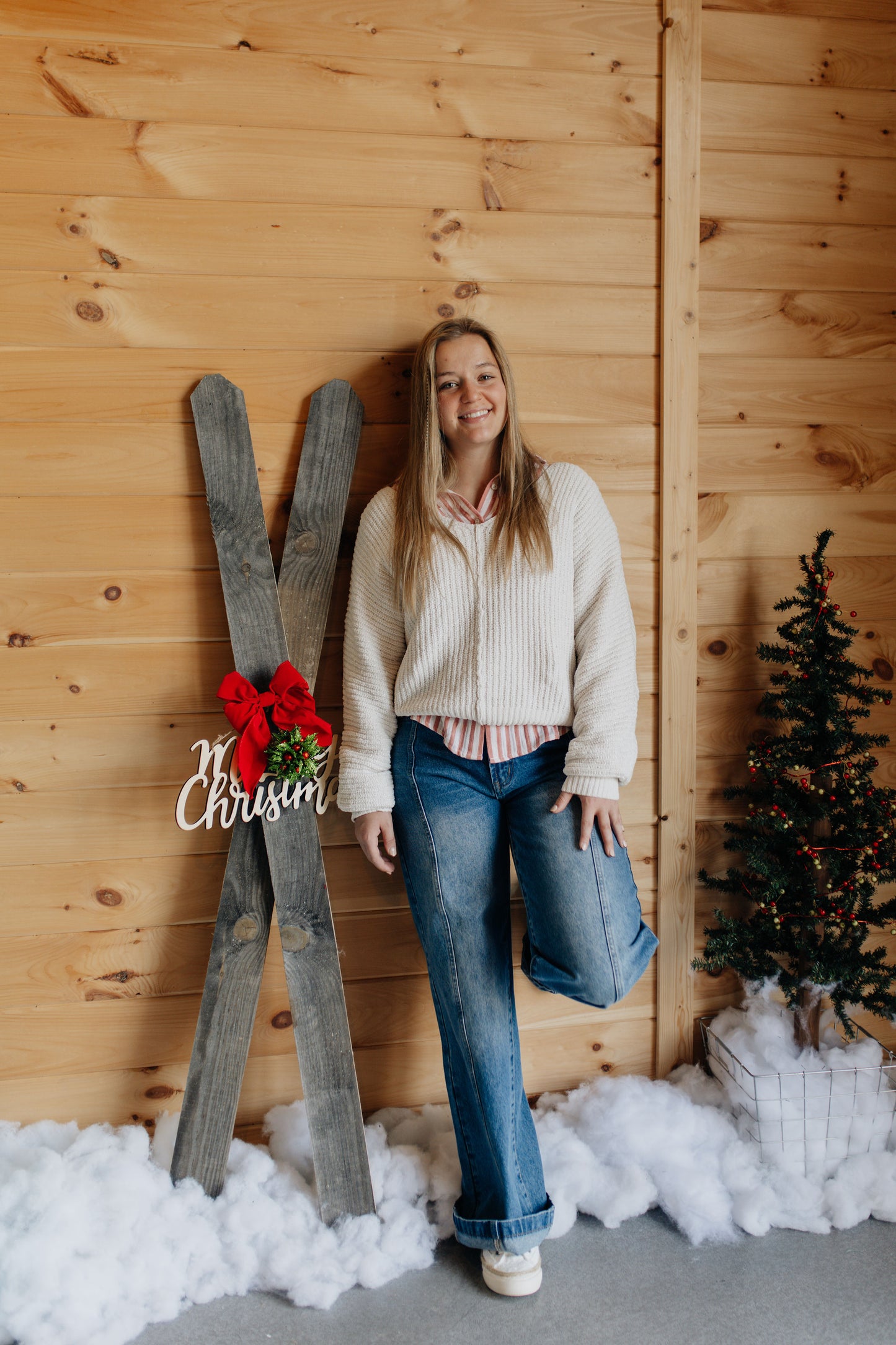 White Sweater with Silver Fleck