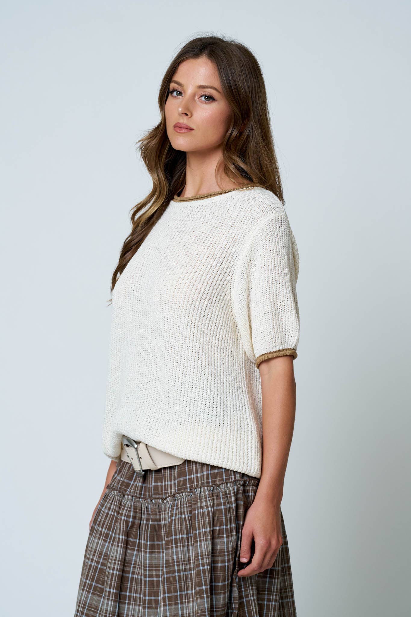 Oatmeal Puff Sleeve Top
